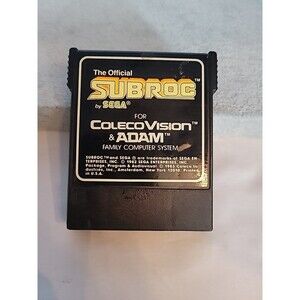 Official Subroc Game Cartridge By Sega For Coleco & Adam 1983 USA Coleco Vision